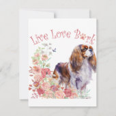 Cavalier King Charles Spaniel Hond Mom Floral Notitiekaartje (Achterkant)