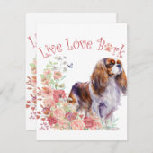Cavalier King Charles Spaniel Hond Mom Floral Notitiekaartje (Voorkant / Achterkant)