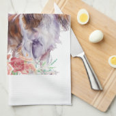 Cavalier King Charles Spaniel Hond Mom Floral Theedoek (Quarter Fold)