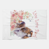 Cavalier King Charles Spaniel Hond Mom Floral Theedoek (Horizontaal)