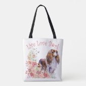Cavalier King Charles Spaniel Hond Mom Floral Tote Bag (Achterkant)