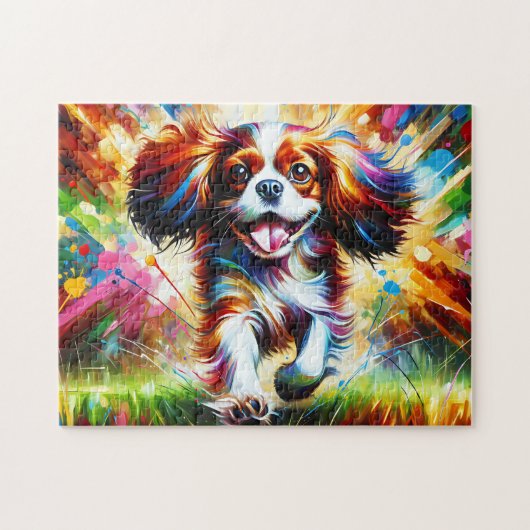 Cavalier King Charles Spaniel Hond Portret Acryl Legpuzzel (Horizontaal)