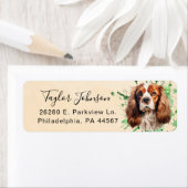 Cavalier King Charles Spaniel-hond retouradres Etiket (Insitu)