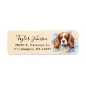Cavalier King Charles Spaniel-hond retouradres Etiket (Voorkant)