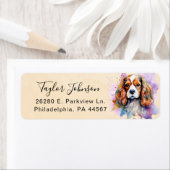 Cavalier King Charles Spaniel-hond retouradres Etiket (Insitu)
