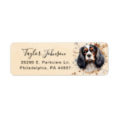 Cavalier King Charles Spaniel-hond retouradres Etiket (Voorkant)