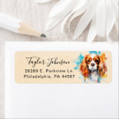 Cavalier King Charles Spaniel-hond retouradres Etiket (Insitu)