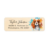 Cavalier King Charles Spaniel-hond retouradres Etiket (Voorkant)