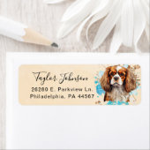 Cavalier King Charles Spaniel-hond retouradres Etiket (Insitu)