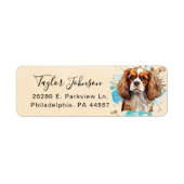 Cavalier King Charles Spaniel-hond retouradres Etiket (Voorkant)