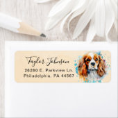 Cavalier King Charles Spaniel-hond retouradres Etiket (Insitu)