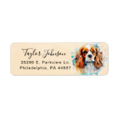 Cavalier King Charles Spaniel-hond retouradres Etiket (Voorkant)