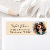 Cavalier King Charles Spaniel-hond retouradres Etiket (Insitu)