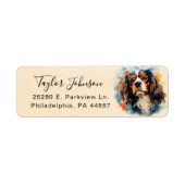 Cavalier King Charles Spaniel-hond retouradres Etiket (Voorkant)