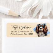 Cavalier King Charles Spaniel-hond retouradres Etiket (Insitu)