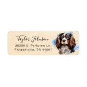 Cavalier King Charles Spaniel-hond retouradres Etiket (Voorkant)