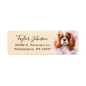 Cavalier King Charles Spaniel-hond retouradres Etiket (Voorkant)