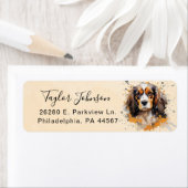 Cavalier King Charles Spaniel-hond retouradres Etiket (Insitu)
