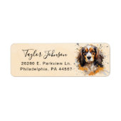 Cavalier King Charles Spaniel-hond retouradres Etiket (Voorkant)