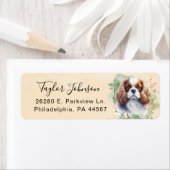 Cavalier King Charles Spaniel-hond retouradres Etiket (Insitu)