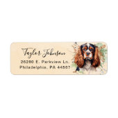 Cavalier King Charles Spaniel-hond retouradres Etiket (Voorkant)