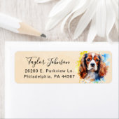 Cavalier King Charles Spaniel-hond retouradres Etiket (Insitu)