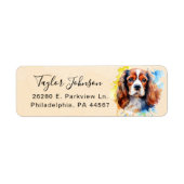 Cavalier King Charles Spaniel-hond retouradres Etiket (Voorkant)