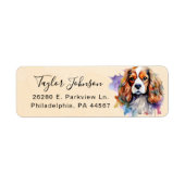 Cavalier King Charles Spaniel-hond retouradres Etiket (Voorkant)