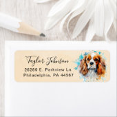 Cavalier King Charles Spaniel-hond retouradres Etiket (Insitu)
