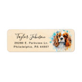 Cavalier King Charles Spaniel-hond retouradres Etiket (Voorkant)