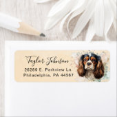 Cavalier King Charles Spaniel-hond retouradres Etiket (Insitu)