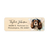 Cavalier King Charles Spaniel-hond retouradres Etiket (Voorkant)