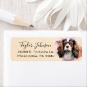 Cavalier King Charles Spaniel-hond retouradres Etiket (Insitu)