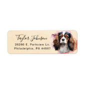 Cavalier King Charles Spaniel-hond retouradres Etiket (Voorkant)