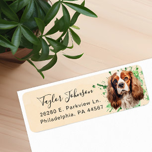 Cavalier King Charles Spaniel-hond retouradres Etiket