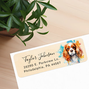 Cavalier King Charles Spaniel-hond retouradres Etiket