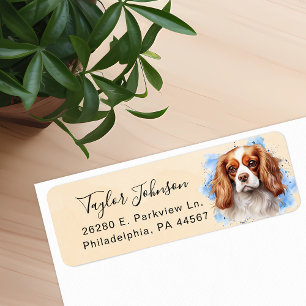 Cavalier King Charles Spaniel-hond retouradres Etiket