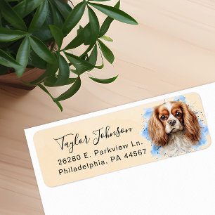 Cavalier King Charles Spaniel-hond retouradres Etiket