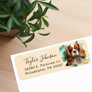 Cavalier King Charles Spaniel-hond retouradres Etiket