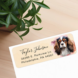 Cavalier King Charles Spaniel-hond retouradres Etiket