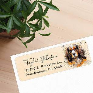 Cavalier King Charles Spaniel-hond retouradres Etiket