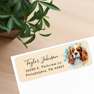 Cavalier King Charles Spaniel-hond retouradres Etiket