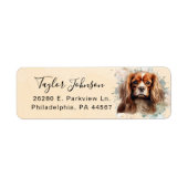 Cavalier King Charles Spaniel-hond retouradres Etiket (Voorkant)