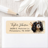 Cavalier King Charles Spaniel-hond retouradres Etiket (Insitu)