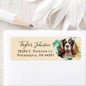 Cavalier King Charles Spaniel-hond retouradres Etiket (Insitu)
