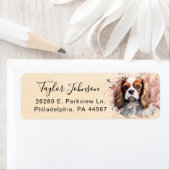 Cavalier King Charles Spaniel-hond retouradres Etiket (Insitu)