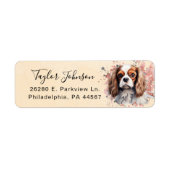 Cavalier King Charles Spaniel-hond retouradres Etiket (Voorkant)