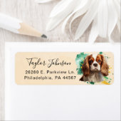 Cavalier King Charles Spaniel-hond retouradres Etiket (Insitu)