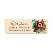 Cavalier King Charles Spaniel-hond retouradres Etiket (Voorkant)