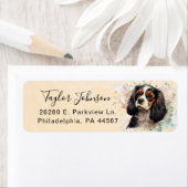 Cavalier King Charles Spaniel-hond retouradres Etiket (Insitu)